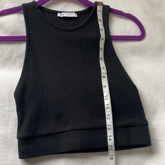 Zara Black Knit Crop Top Size M - Picture 6 of 7